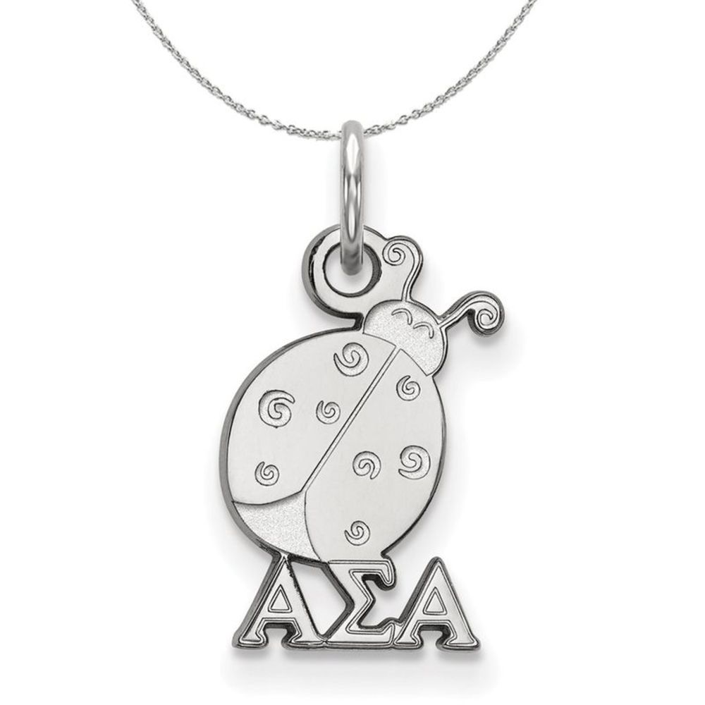Sterling Silver Alpha Sigma Alpha XS (Tiny) Pendant Necklace - 20 Inch